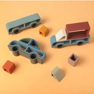 Toys: Silicone Truck Stacking Set