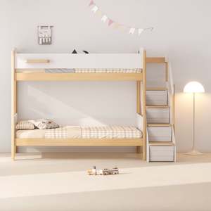 Boori Natty King Single Bunk Bed with Storage Staircase