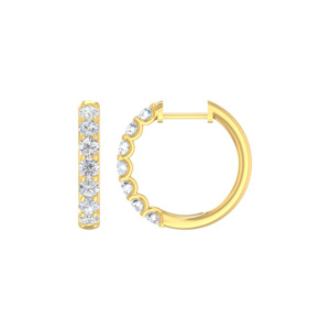All: Yellow Gold Lab Diamond Hoop Earrings