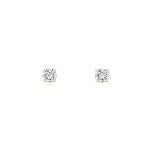 9k Yellow Gold Lab Created Diamond Stud Earrings TDW 0.25ct