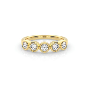 All: 9k Yellow Gold Lab Diamond Bezel Set Ring