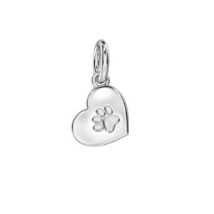 All: Love in a Jewel Paw Print Heart Charm