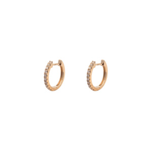 Earrings: 9k Yellow Gold Diamond Huggie Earrings
