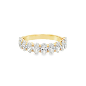 9k Yellow Gold 'Avery' Oval Lab Diamond Half Eternity Band