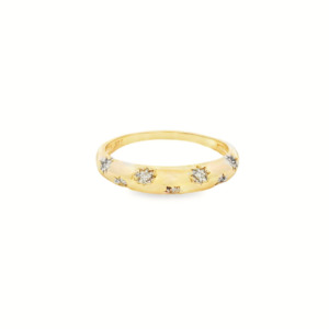 9k Yellow Gold Diamond Galaxy Ring