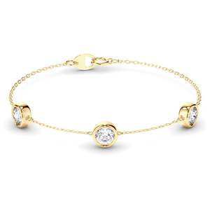 Round Brilliant Cut 3-Stone Laboratory Grown Diamond Bracelet