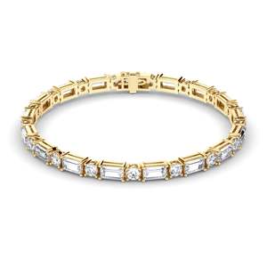 Diamond Jewellery: Baguette & Round Brilliant Cut Laboratory Grown Diamond Tennis Bracelet