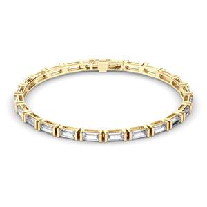 Baguette Cut Laboratory Grown Diamond Tennis Bracelet