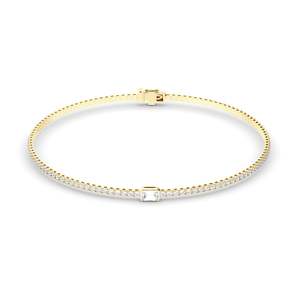 Diamond Jewellery: Emerald Cut Solitaire Laboratory Grown Diamond Tennis Bracelet