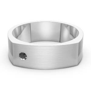 Diamond Jewellery: Sterling Silver and Lab Diamond Flat Top Band