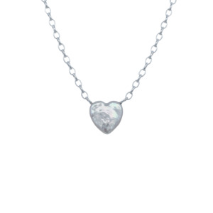 Sterling Silver Heart Shaped Pearl Necklace