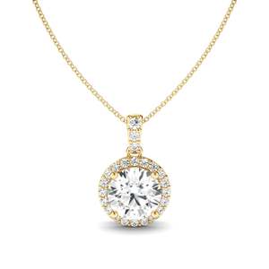 Pendants: Round Brilliant Cut Diamond Halo Pendant