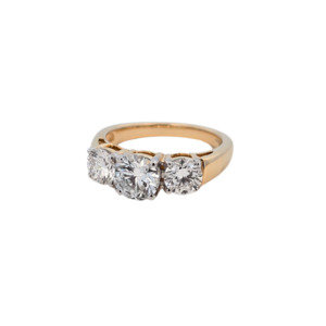 Engagement Rings: 14k Yellow Gold 'Florence' 2.00ct Lab Created Diamond Trilogy Ring