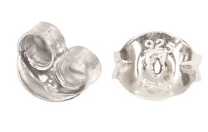 Sterling Silver Jewellery: Silver Silver Medium Weight Butterfly Earring Backs (pair)