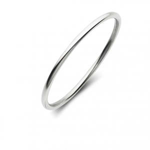 Sterling Silver 4mm Full Round Solid Golf Bangle