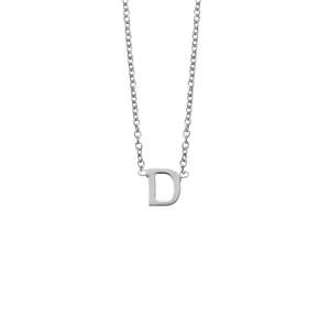 Sterling Silver Jewellery: Sterling Silver 'D' Initial Necklace