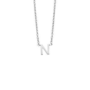 Sterling Silver 'N' Initial Necklace