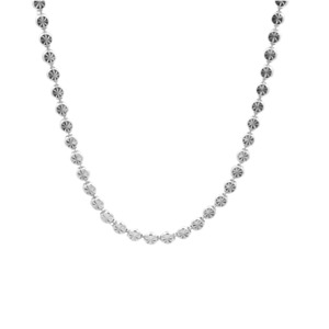 Sterling Silver Round Flat Faceted Ball Chain