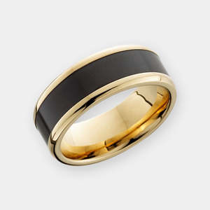 Imperial 14k Yellow Gold 8mm Black Diamond Ring