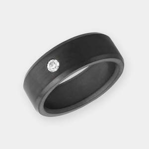 Gifts For Him: Diamond Inset Ares 8mm Black Diamond Ring