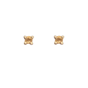 9k Yellow Gold 2mm Citrine Stud Earrings