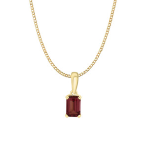 Garnet: 9k Yellow Gold Rhodolite Garnet Pendant