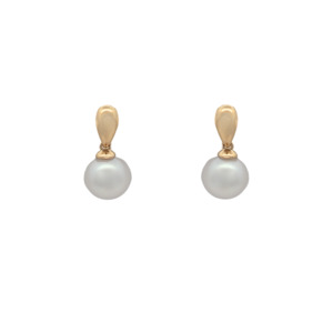 Pearl: 9k Yellow Gold Pearl Drop Stud