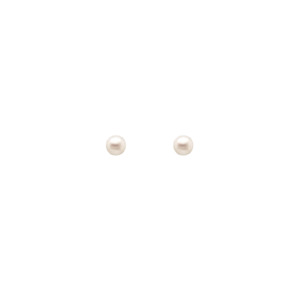 Pearl: Sterling Silver 'Luna' 5mm Pearl Stud Earrings