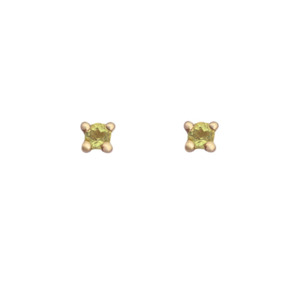 Peridot: 9k Yellow Gold 2mm Peridot Stud Earrings