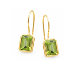9k Yellow Gold Peridot Drop Earrings