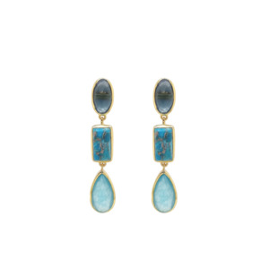 Gold Plated 'Despina' Mixed Chandelair Earrings