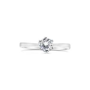 Proposal Rings: Sterling Silver 'Destiny' CZ Proposal Ring