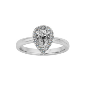 Proposal Rings: Sterling Silver 'Evermore' CZ Proposal Ring