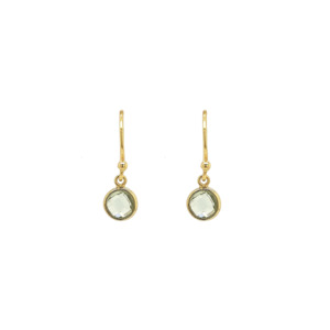 6th Wedding Anniversary Gifts: Gold Plated 'Lysithea' Green Amethyst Earrings