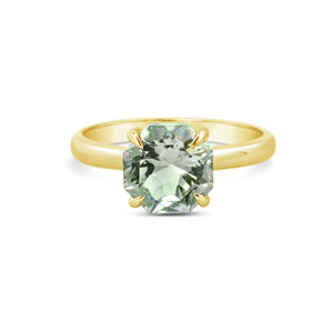 6th Wedding Anniversary Gifts: 9k Yellow Gold Green Amethyst Ring