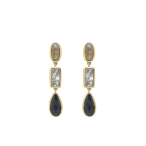 Gold Plated 'Despina' Mixed Chandelair Earrings