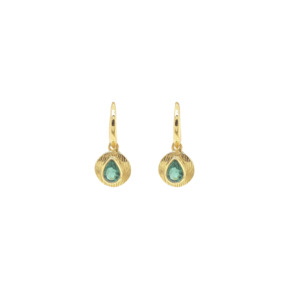 8th Wedding Anniversary Gifts: Gold Plated 'Calypso' Tourmaline Earrings