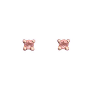 8th Wedding Anniversary Gifts: 9k Rose Gold 2.5mm Pink Tourmaline Stud Earrings