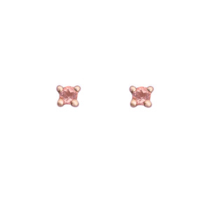 8th Wedding Anniversary Gifts: 9k Rose Gold 2mm Pink Tourmaline Stud Earrings