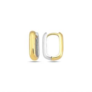 9k Yellow & White Gold Reversible Paperclip Link Earrings