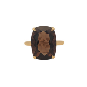 9k Yellow Gold 'Aphrodite' Smokey Quartz Cocktail Ring