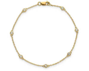 Pinnacle Bold And Brilliant: 9k Yellow Gold Lab Diamond Station Bracelet