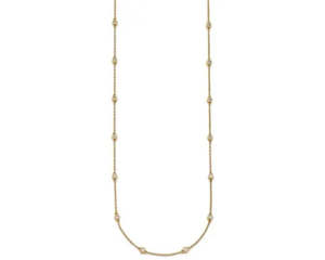 9k Yellow Gold Lab Diamond Station Necklace