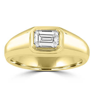 18k Yellow Gold 1.00ct Lab Diamond Emerald Cut Ring