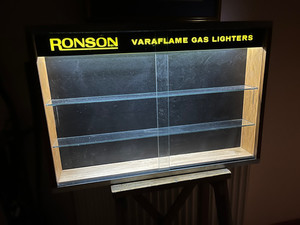 Vintage Mid Century Ronson Lighter Display Cabinet The Vintage Room