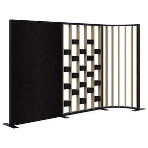 Connect Freestanding Fabric Divider / Plant Wall / Curved Fin