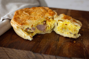 Products: Artisan free range small egg and bacon pies – Blended Egg