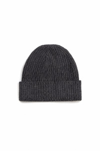 Cashmere Fisherman Rib Beanie