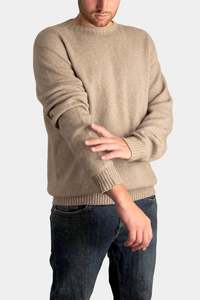 Mens Knitwear: Mens Cashmere Possum Cirrus Round Neck Sweater