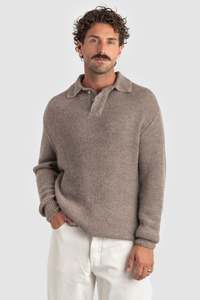 Mens Alpaca polo neck jumper